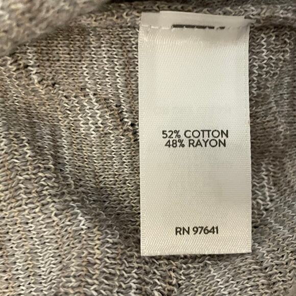 J. Jill purejill Open Front Cardigan Sweater Artisanal Design Women's S Gray Tan - Picture 9 of 11